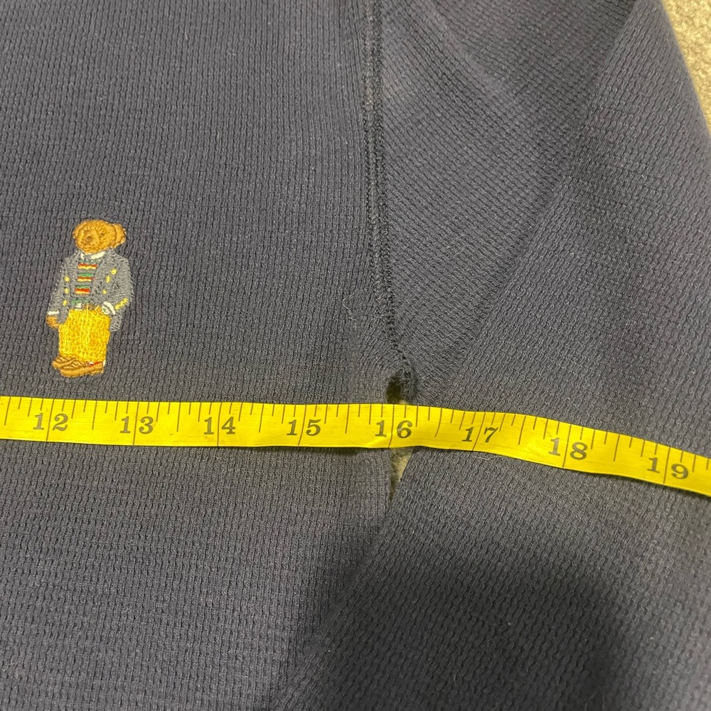 Polo Ralph Lauren Polo Bear Waffle Knit Thermal Shirt Navy Small - Picture 8 of 8